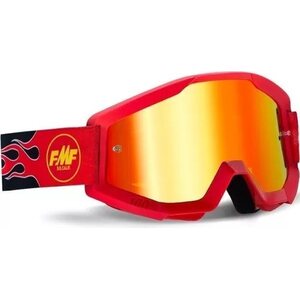 FMF Powercore Goggle crossilasit, Punainen-punainen peililinssi