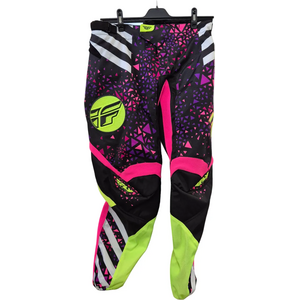 Fly Racing Kinetic Offroad Hosen frauen, neon/rosa/Hi-Vis, 30