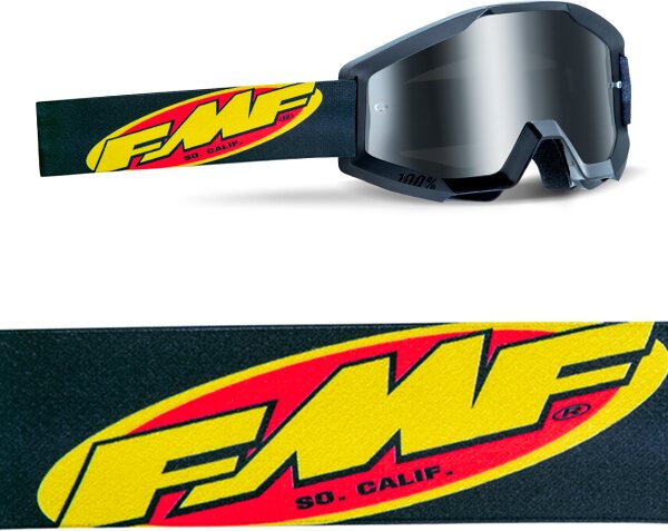 FMF Powercore Goggle Musta-hopea peililinssi