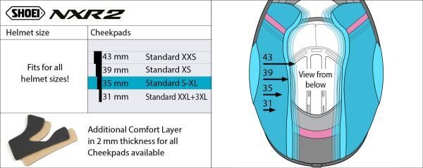 Shoei Poskipalat Neotec3 35 mm