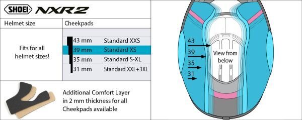 Shoei Poskipalat Neotec3 39 mm