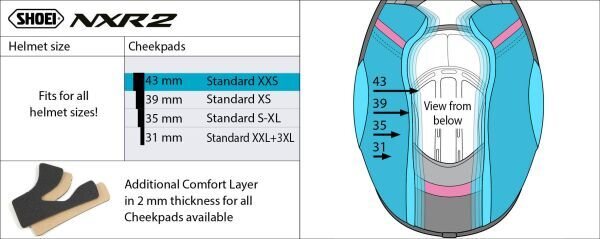 Shoei Poskipalat Neotec3 43mm