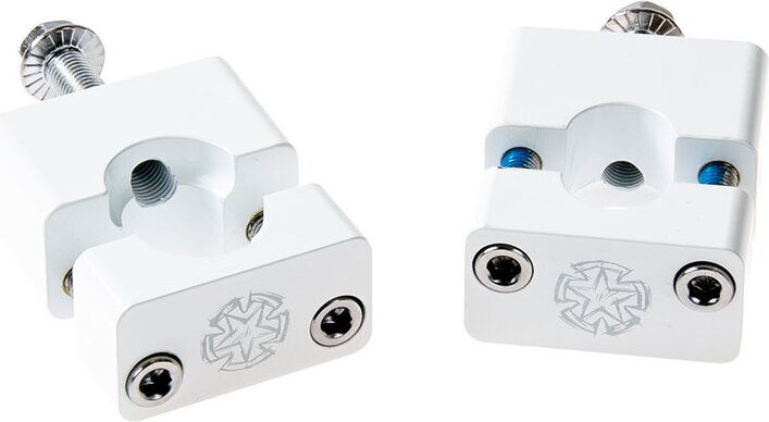 Timeless 22mm manillares Adjunto par M10 bolt Blanco