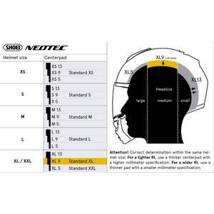 Shoei Päälaen pehmuste Neotec