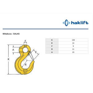 Haklift Keskikokoinen vinssikoukku 1120kg