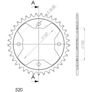 JT Sprockets takaratas 1480.38 teräs