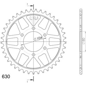 JT Sprockets takaratas 501.38 teräs