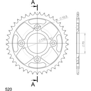 JT Sprockets takaratas 247.36 teräs