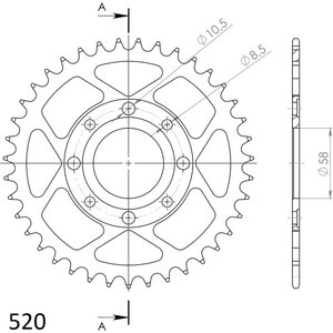 JT Sprockets takaratas 279.37 teräs