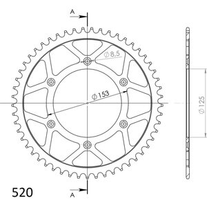 JT Sprockets takaratas 210.49 teräs