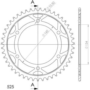 JT Sprockets takaratas 1307.46 teräs