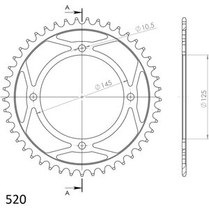 JT Sprockets takaratas 857.45 musta teräs