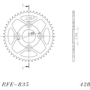 JT Sprockets takaratas 835.46 musta teräs